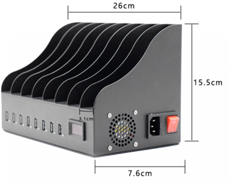 8 ports – USB Charging