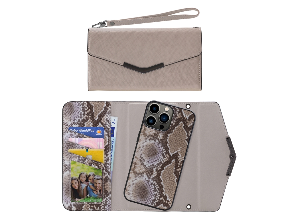 Mobilize 2in1 Elegant Magnet Clutch Apple iPhone 13 Pro Beige Snake