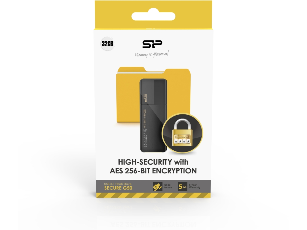 Silicon Power Secure G50 USB Pendrive 32GB Black