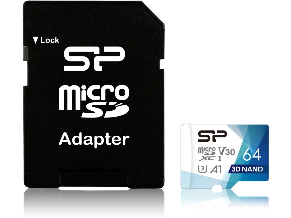 Silicon Power Superior Pro Micro SDHC incl. SD Adapter 64GB UHS-1 U3 A1 V30 Class 10 Color