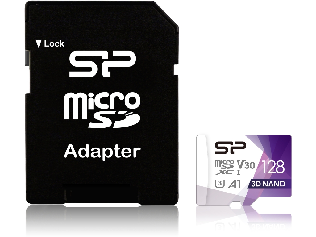 Silicon Power Superior Pro Micro SDHC incl. SD Adapter 128GB UHS-1 U3 A1 V30 Class 10 Color