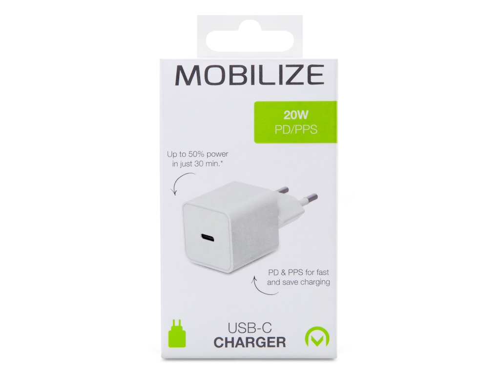 Mobilize Wall Charger USB-C 20W with PD/PPS White