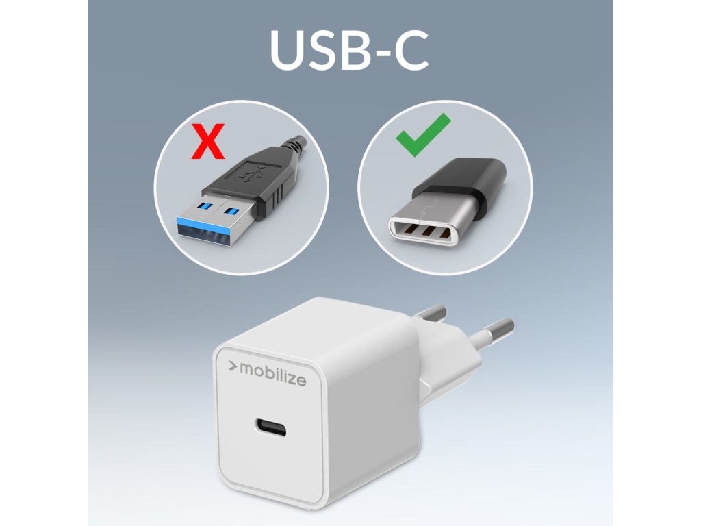 Mobilize Wall Charger USB-C 20W with PD/PPS White