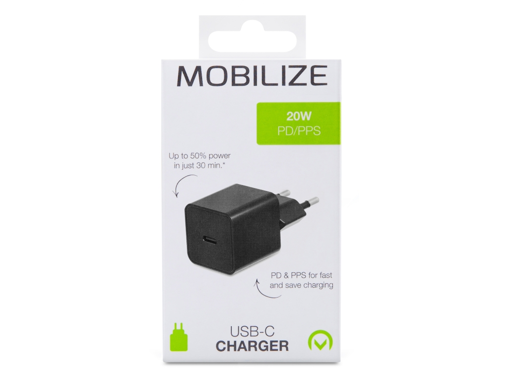 Mobilize Wall Charger USB-C 20W with PD/PPS Black