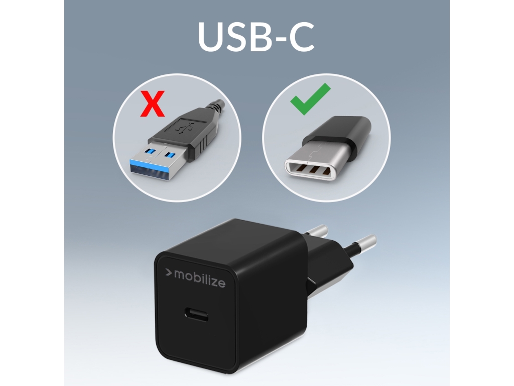 Mobilize Wall Charger USB-C 20W with PD/PPS Black