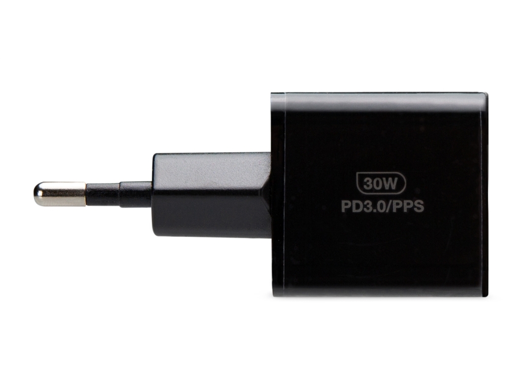 Mobilize Wall Charger USB-C + USB GaN 30W with PD/PPS Black