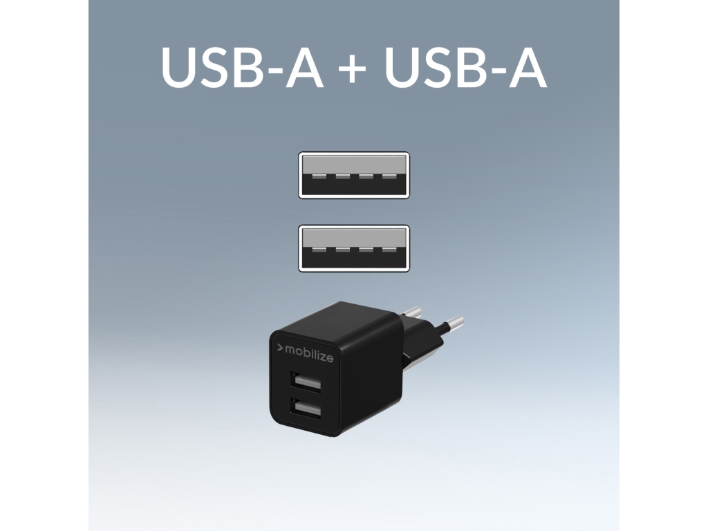 Mobilize Wall Charger 2x USB 24W Black