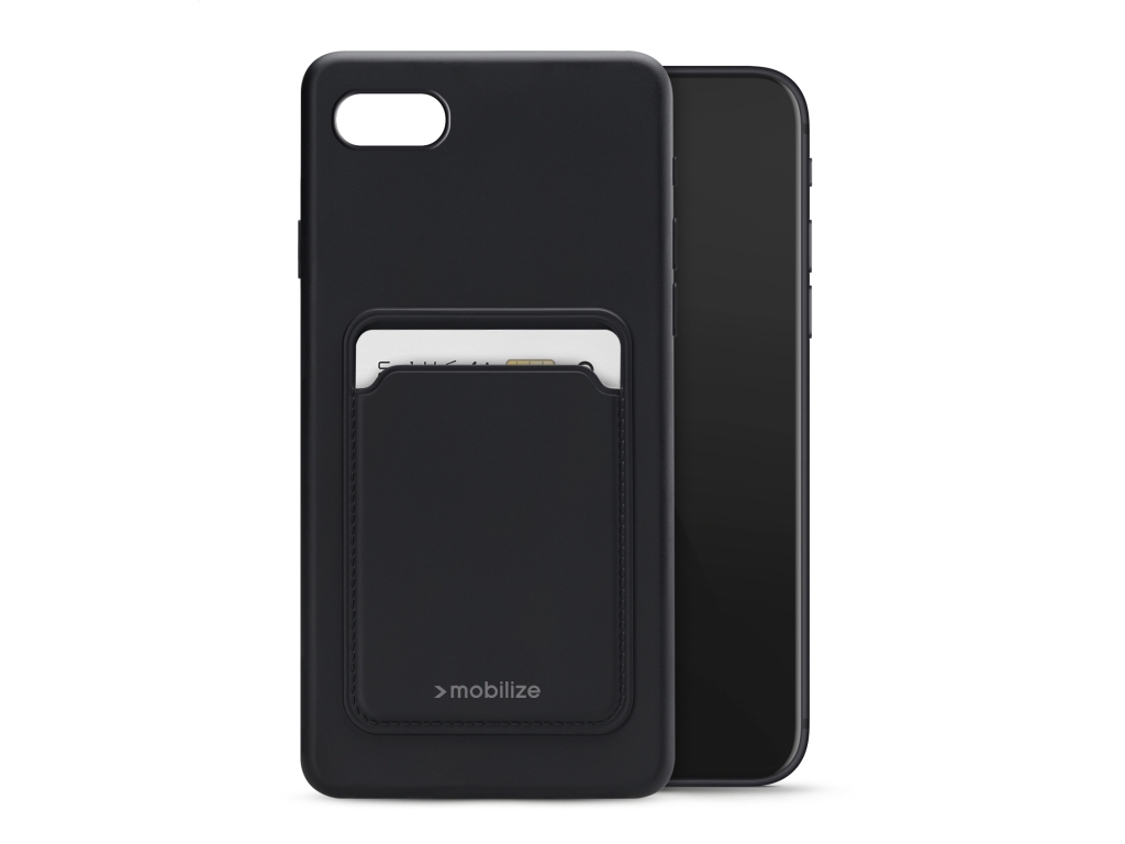 Mobilize Rubber Gelly Card Case Apple iPhone 6/6S/7/8/SE (2020/2022) Matt Black