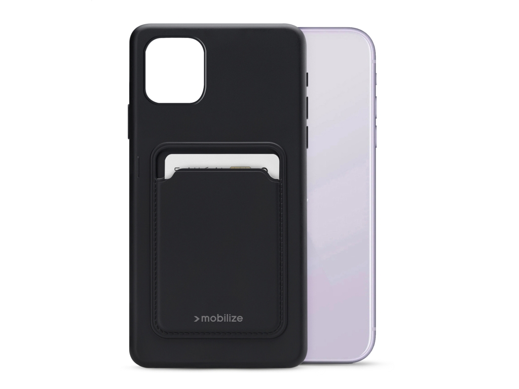 Mobilize Rubber Gelly Card Case Apple iPhone 11 Matt Black