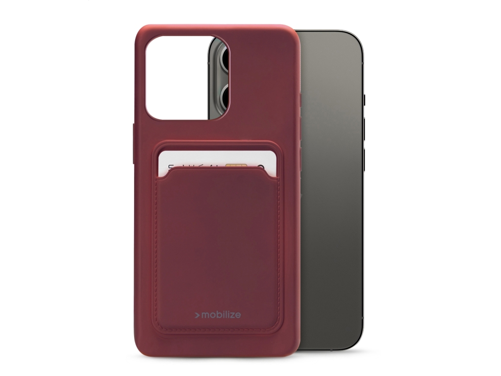 Mobilize Rubber Gelly Card Case Apple iPhone 13 Pro Matt Bordeaux