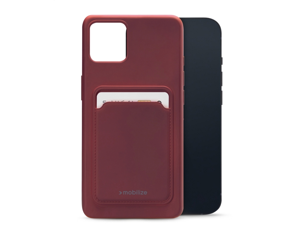 Mobilize Rubber Gelly Card Case Apple iPhone 13 Matt Bordeaux