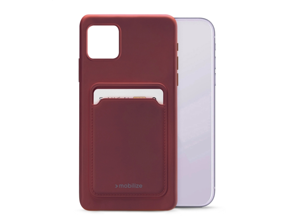 Mobilize Rubber Gelly Card Case Apple iPhone 11 Matt Bordeaux