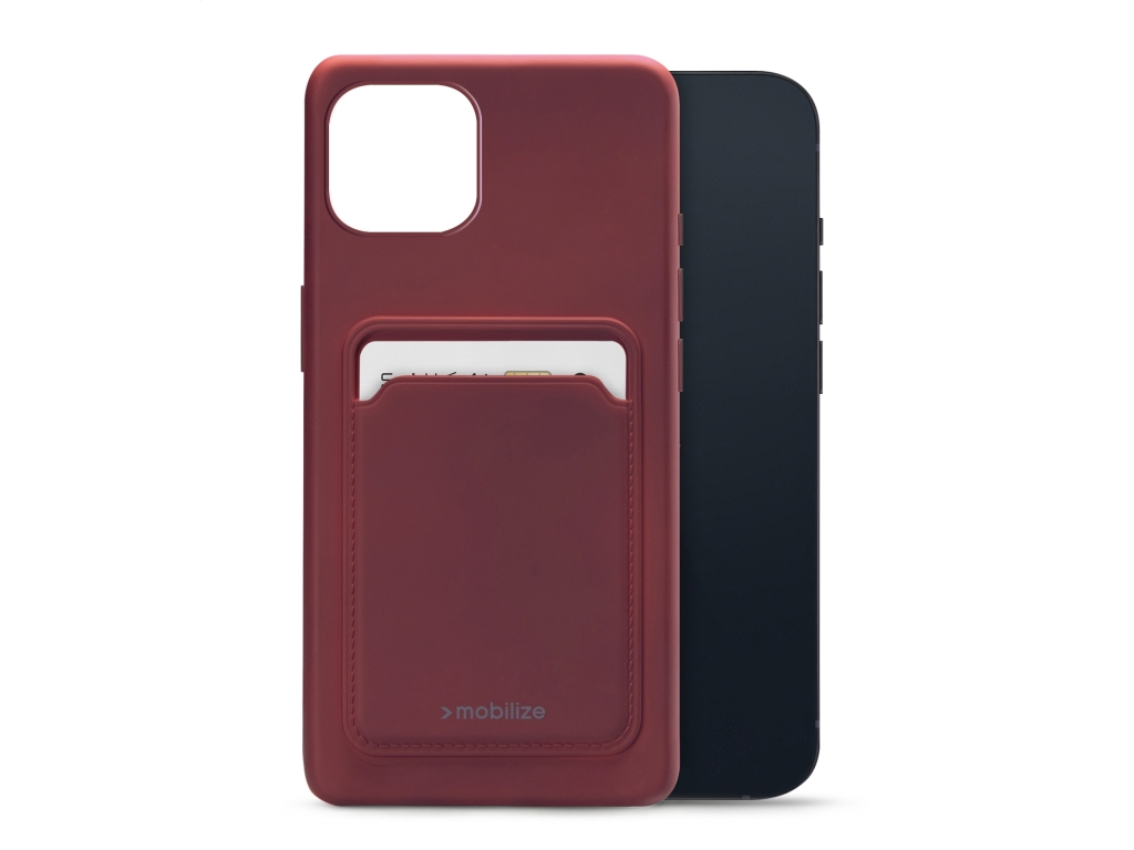 Mobilize Rubber Gelly Card Case Apple iPhone 13 Mini Matt Bordeaux