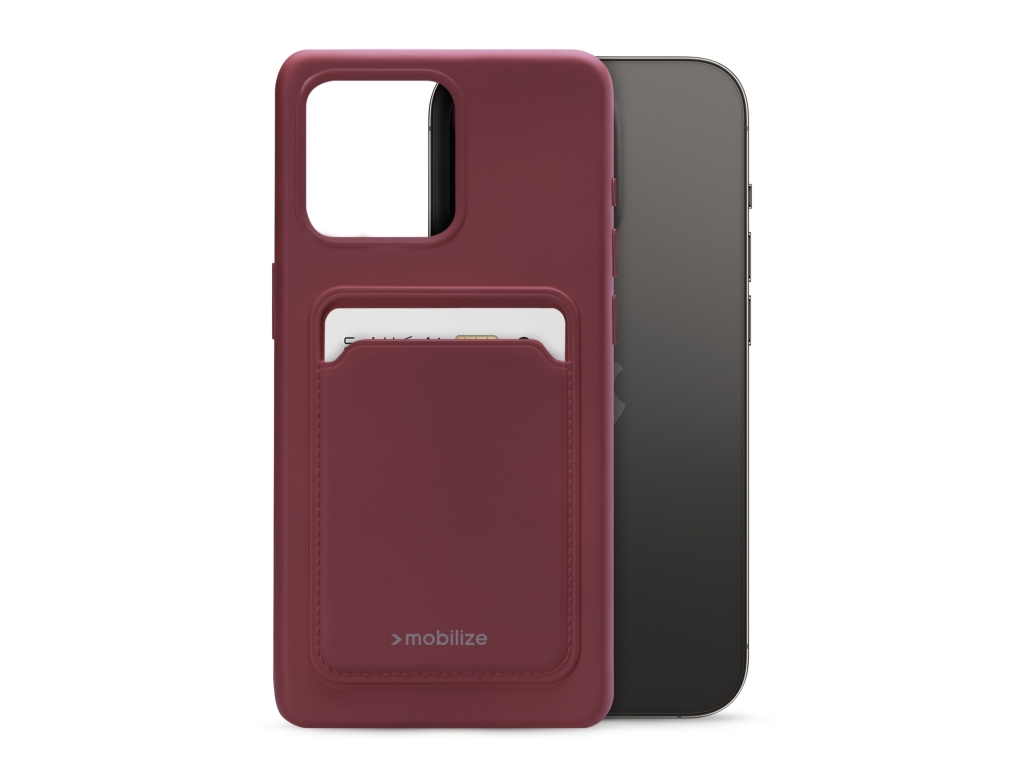 Mobilize Rubber Gelly Card Case Apple iPhone 14 Pro Matt Bordeaux