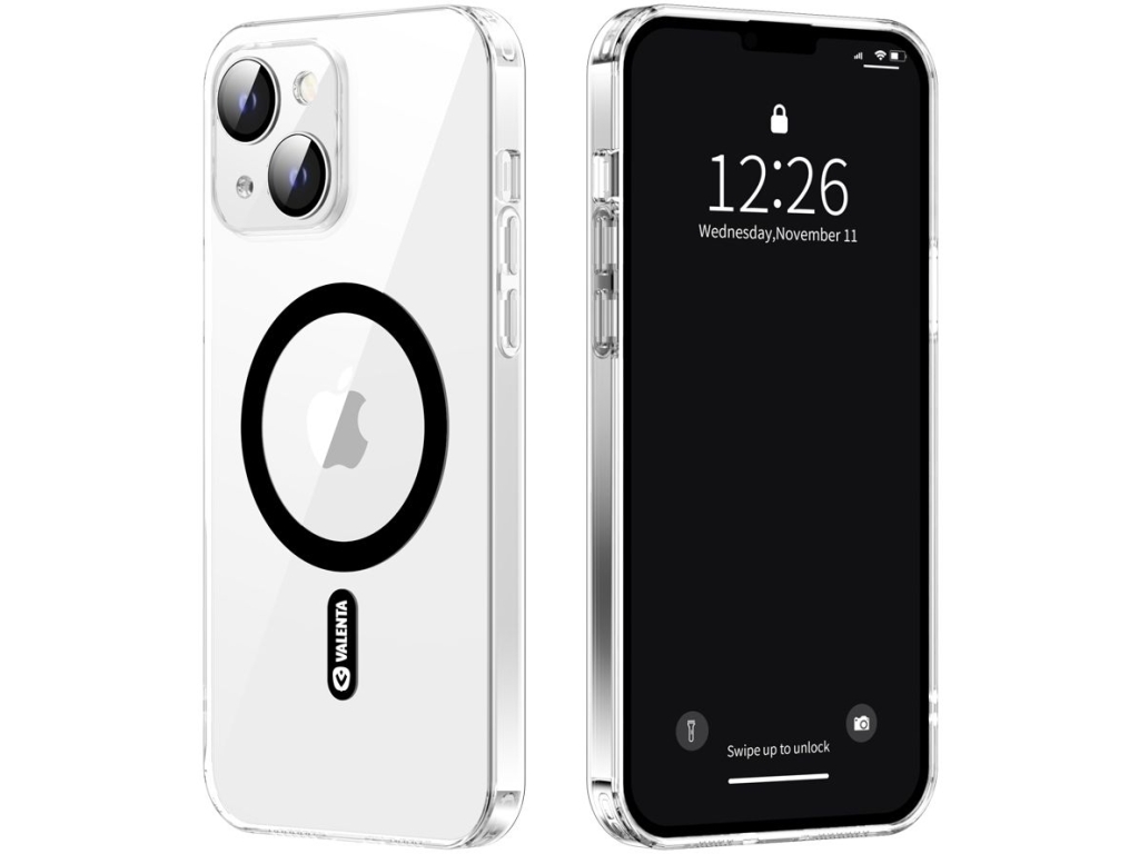 Valenta Tempered Glass Back Cover MagSafe Case Apple iPhone 14 Plus Clear