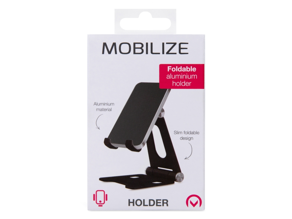 Mobilize Foldable Aluminium Phone Holder Black