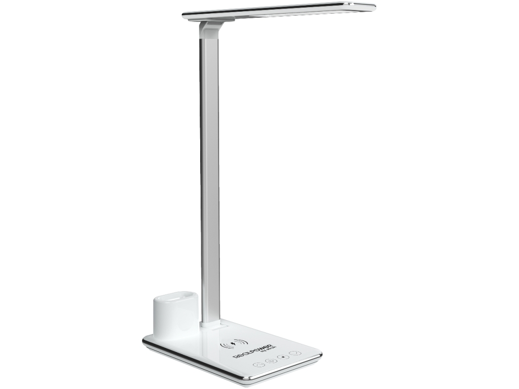 RealPower ChargeAIR All Light Wireless Charging Desk Lamp White/Silver