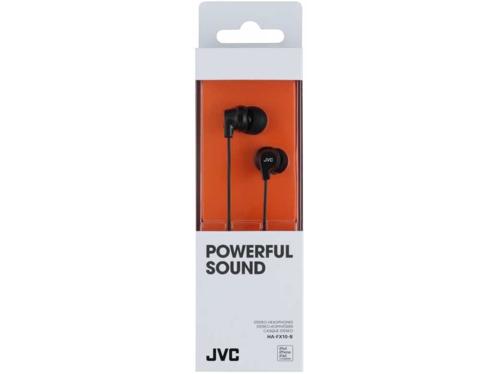 HA-FX10-B JVC Colourful Inner Ear Headphone Black