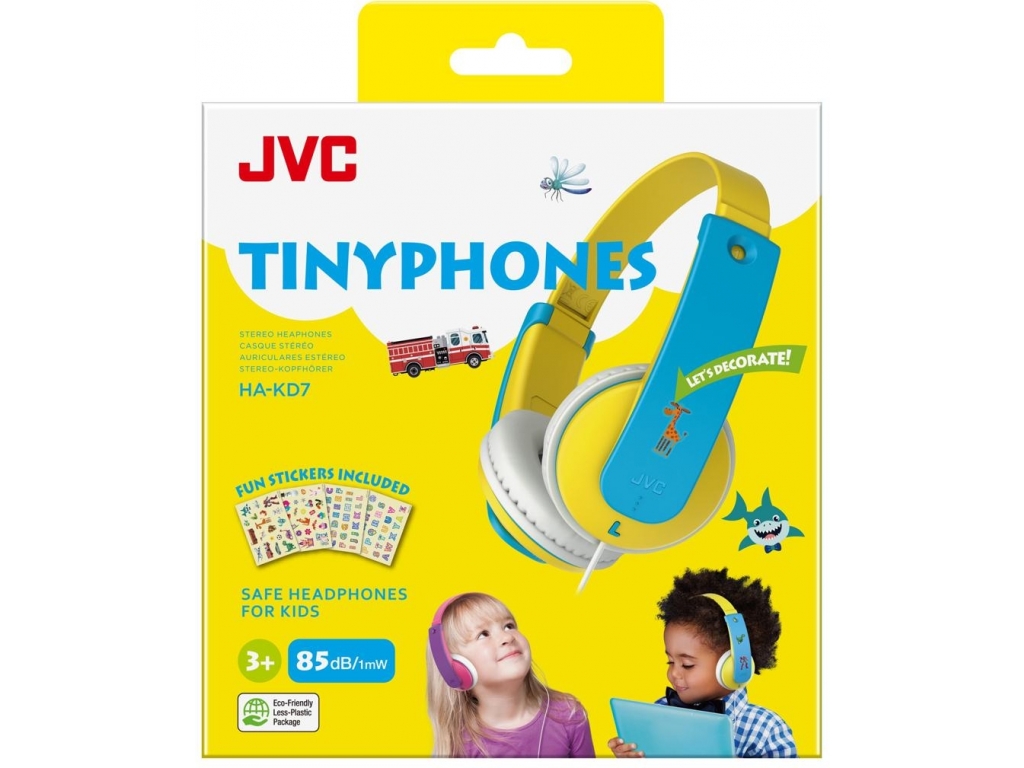 HA-KD7-YNE JVC Kids TinyPhones Headphone Yellow/Blue