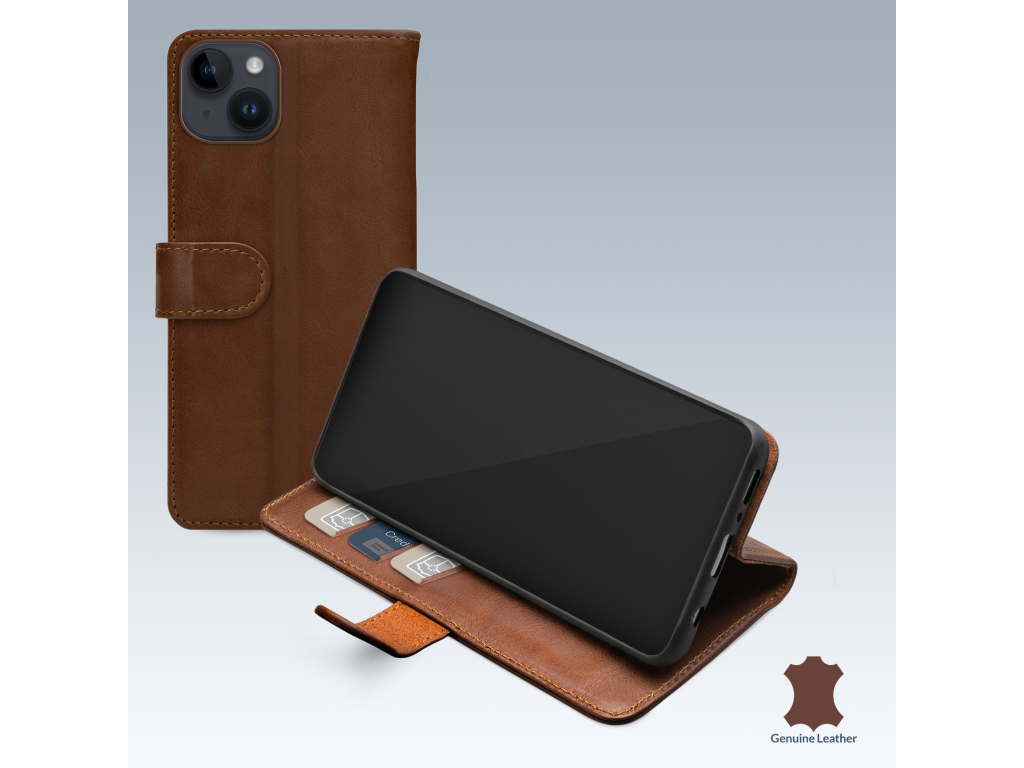 Mobilize Leather Wallet Apple iPhone 14 Plus Brown