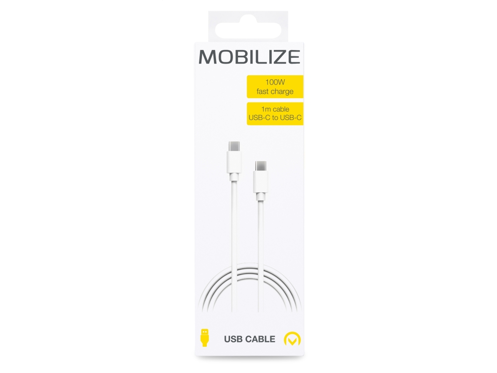 Mobilize Cable USB-C to USB-C 1m. 100W White