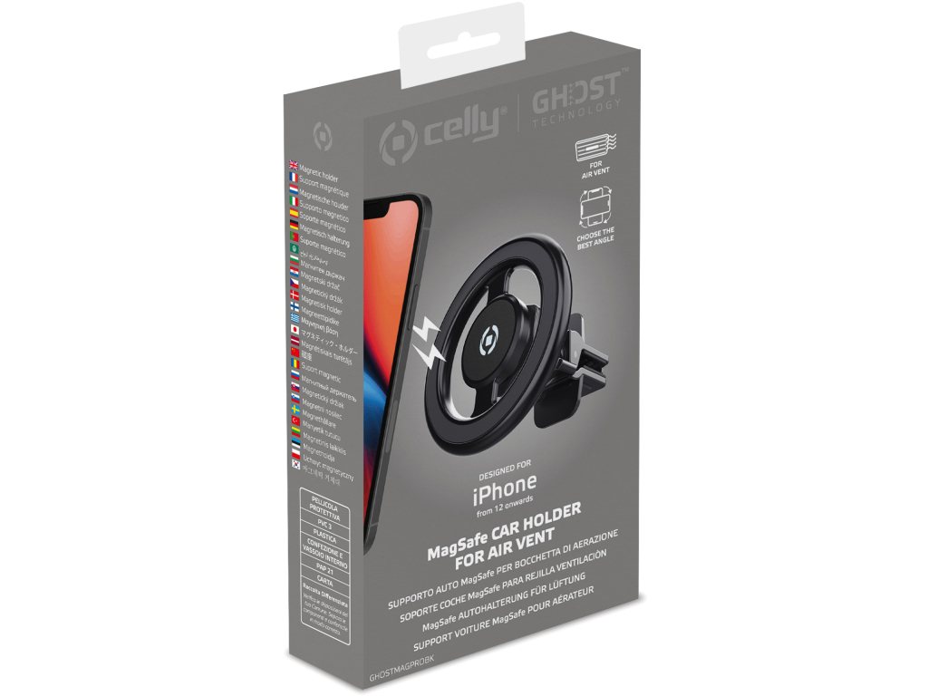 Celly GhostMagPro MagSafe Car Holder Black