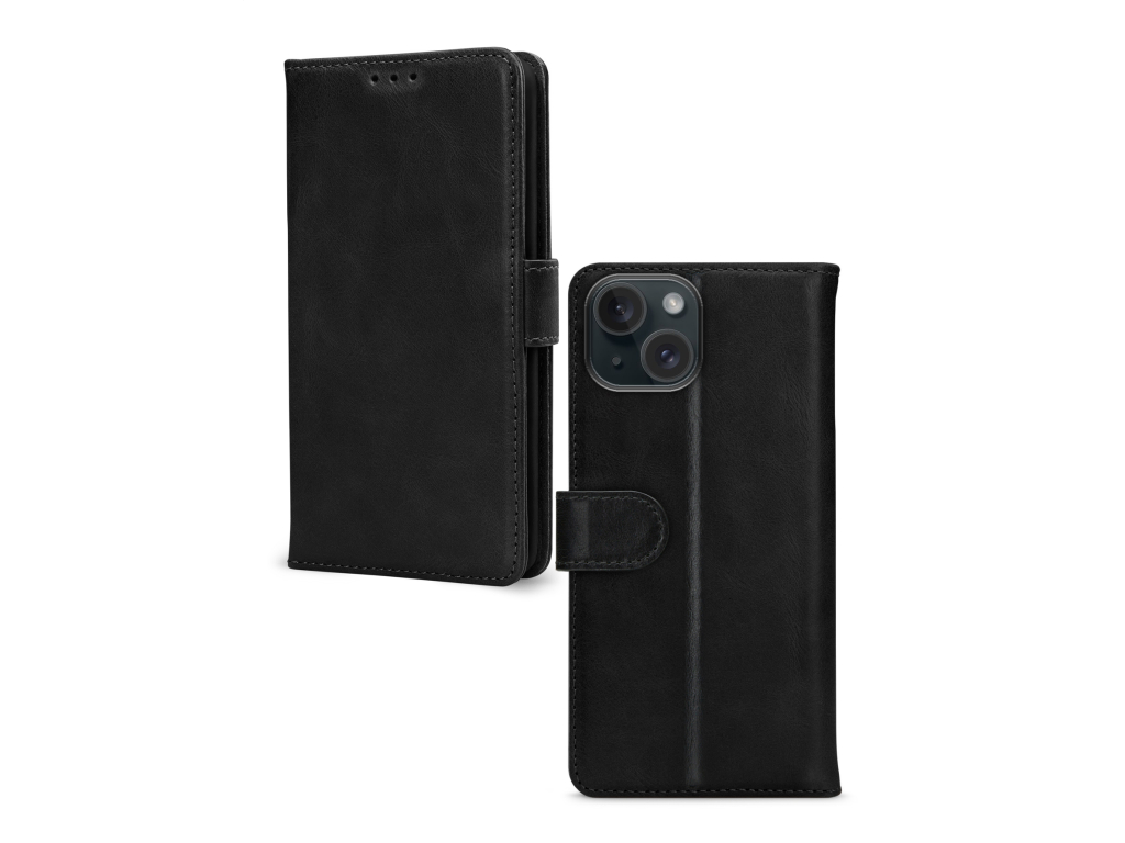 Mobilize Leather Wallet Apple iPhone 15 Plus Black