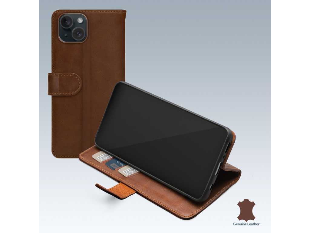 Mobilize Leather Wallet Apple iPhone 15 Brown