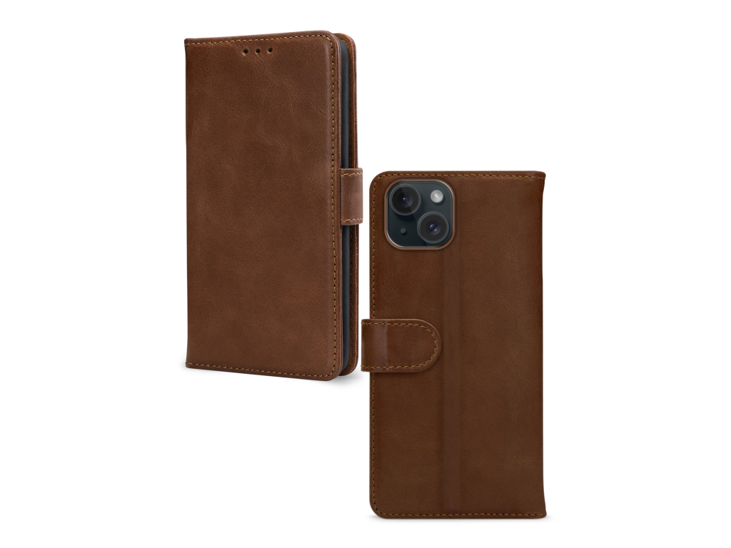 Mobilize Leather Wallet Apple iPhone 15 Brown