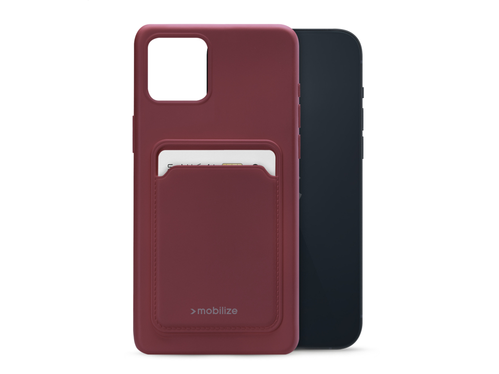 Mobilize Rubber Gelly Card Case Apple iPhone 15 Plus Matt Bordeaux