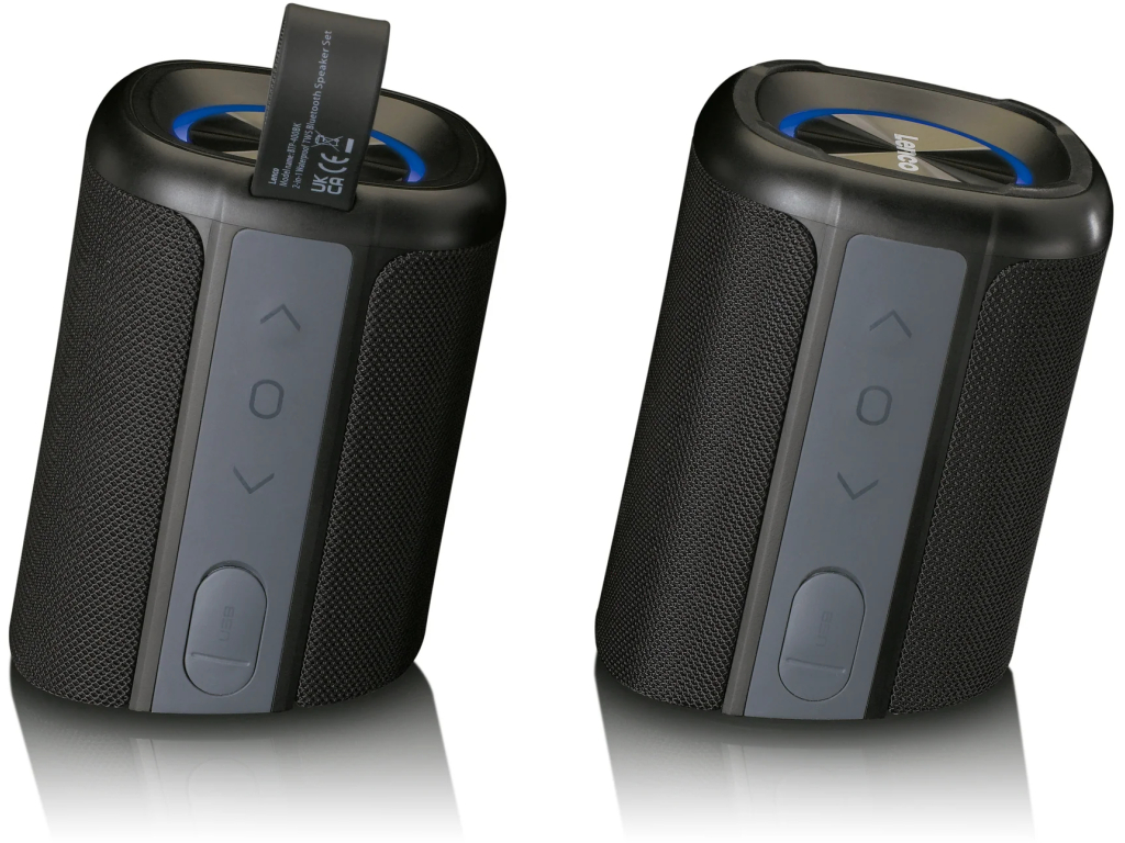 BTP-400BK Lenco 2-in-1 Stereo Bluetooth Speaker Black