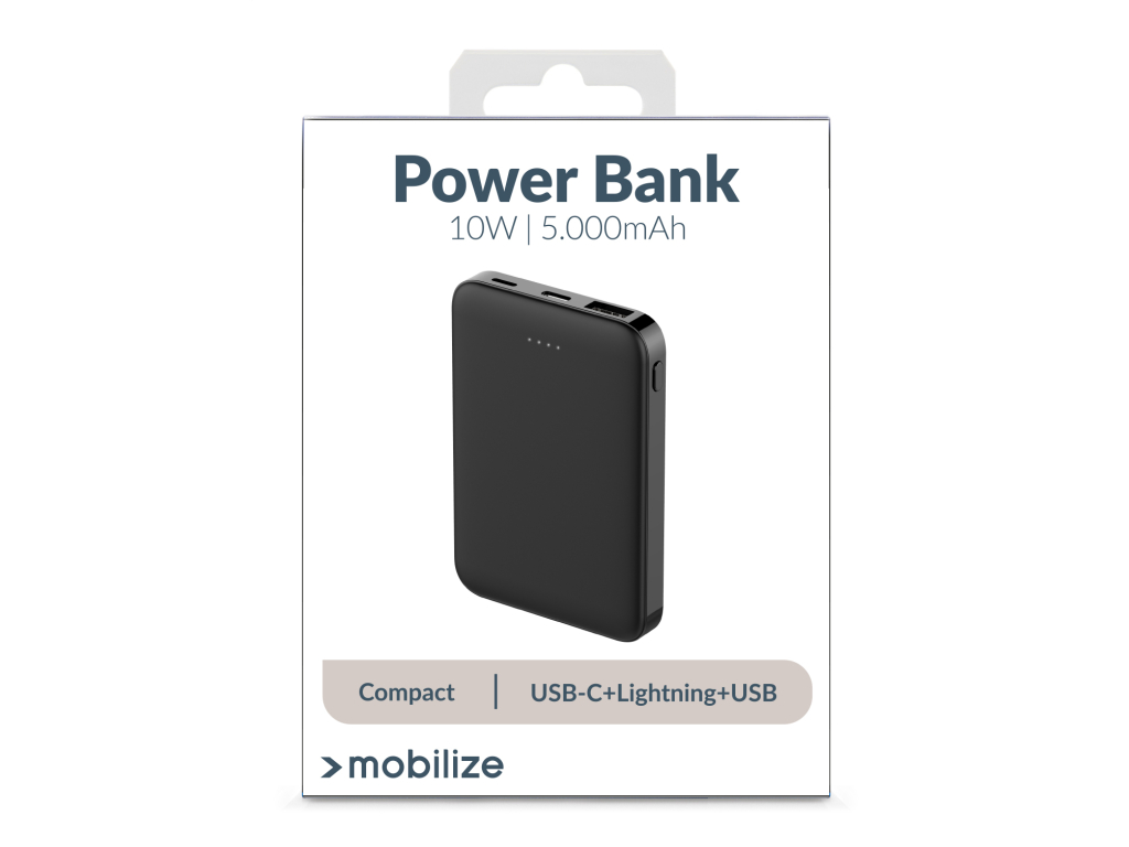 Mobilize Power Bank 5000mAh 10W Black