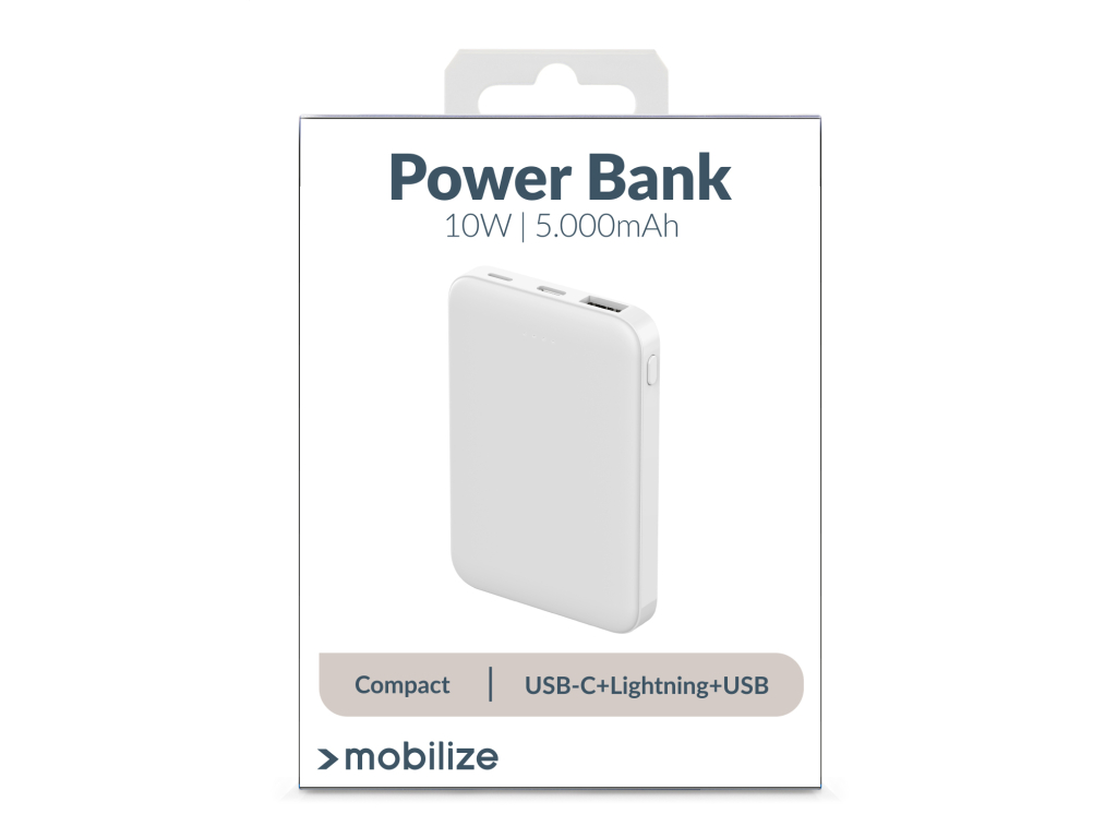 Mobilize Power Bank 5000mAh 10W White