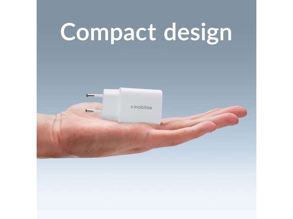 Mobilize Wall Charger USB-C + USB 20W White (BULK)