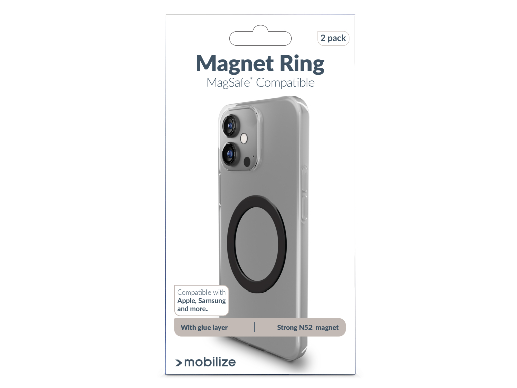 Mobilize Magsafe Compatible Magnet Ring Black (2-Pack)