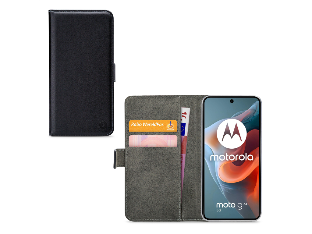 Mobilize Classic Gelly Wallet Book Case Motorola Moto G34 Black