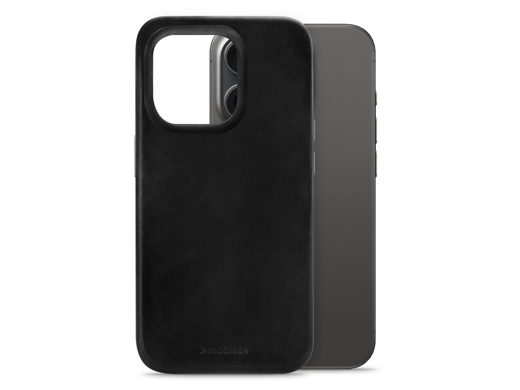 Mobilize Magsafe Compatible Premium Leather Case Apple iPhone 15 Pro Black