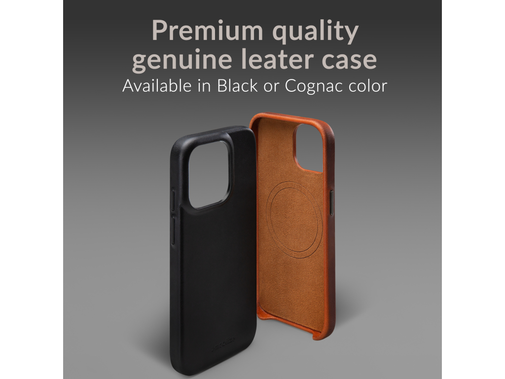 Mobilize Magsafe Compatible Premium Leather Case Apple iPhone 15 Pro Max Black