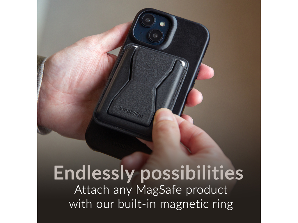 Mobilize Magsafe Compatible Premium Leather Case Apple iPhone 15 Pro Max Black
