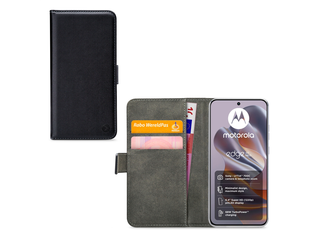 Mobilize Classic Gelly Wallet Book Case Motorola Edge 50 Neo Black