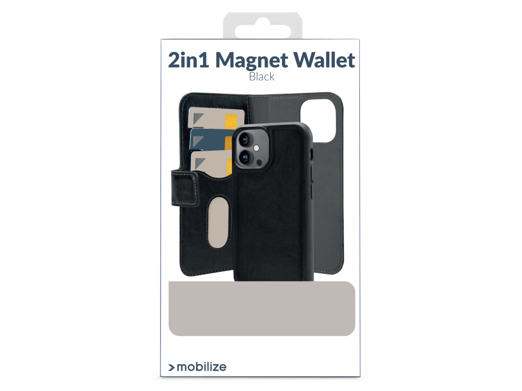 Mobilize 2in1 Magsafe Compatible Gelly Wallet Case Apple iPhone 16 Pro Black