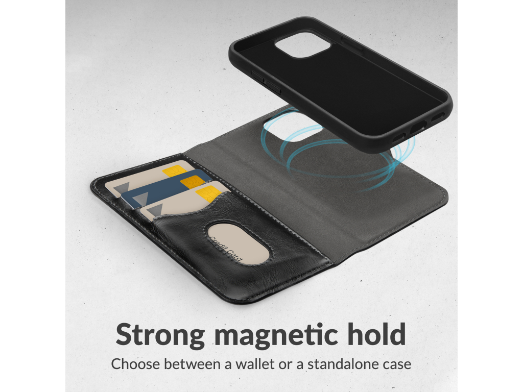Mobilize 2in1 Magsafe Compatible Gelly Wallet Case Apple iPhone 16 Pro Black