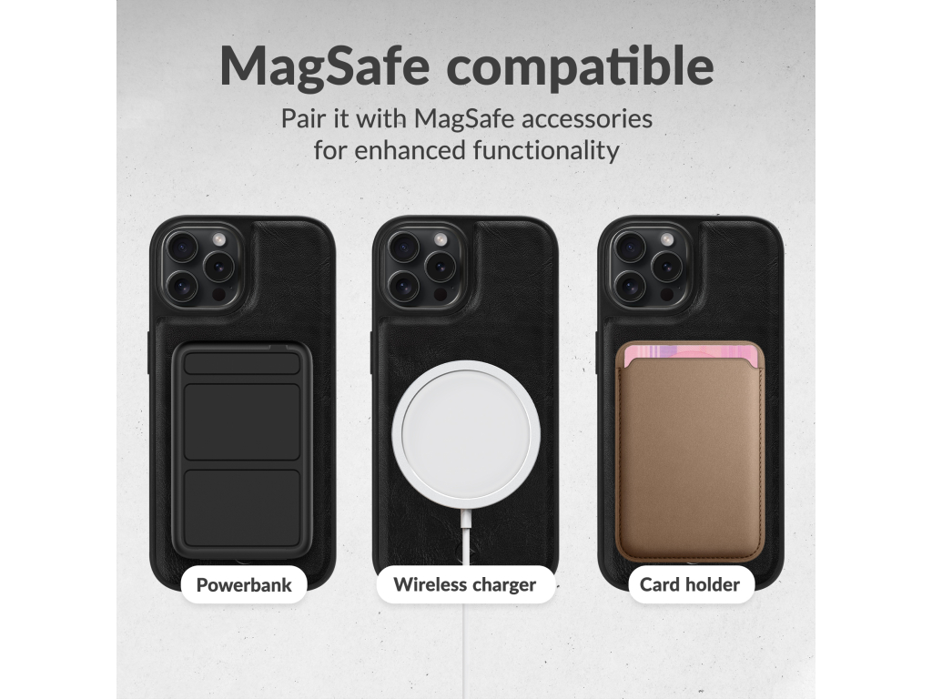 Mobilize 2in1 Magsafe Compatible Gelly Wallet Case Apple iPhone 16 Pro Black