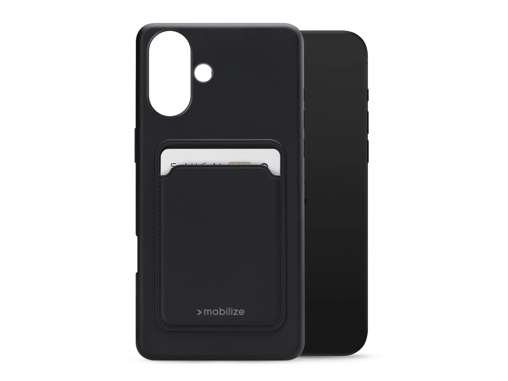 Mobilize Rubber Gelly Card Case Apple iPhone 16 Plus Matt Black