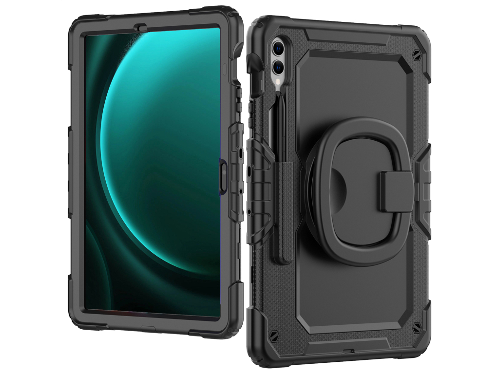 Mobilize Rotating Defender Case Stand Function for Samsung Galaxy Tab S9+/S9 FE+/S10+ 12.4 Black