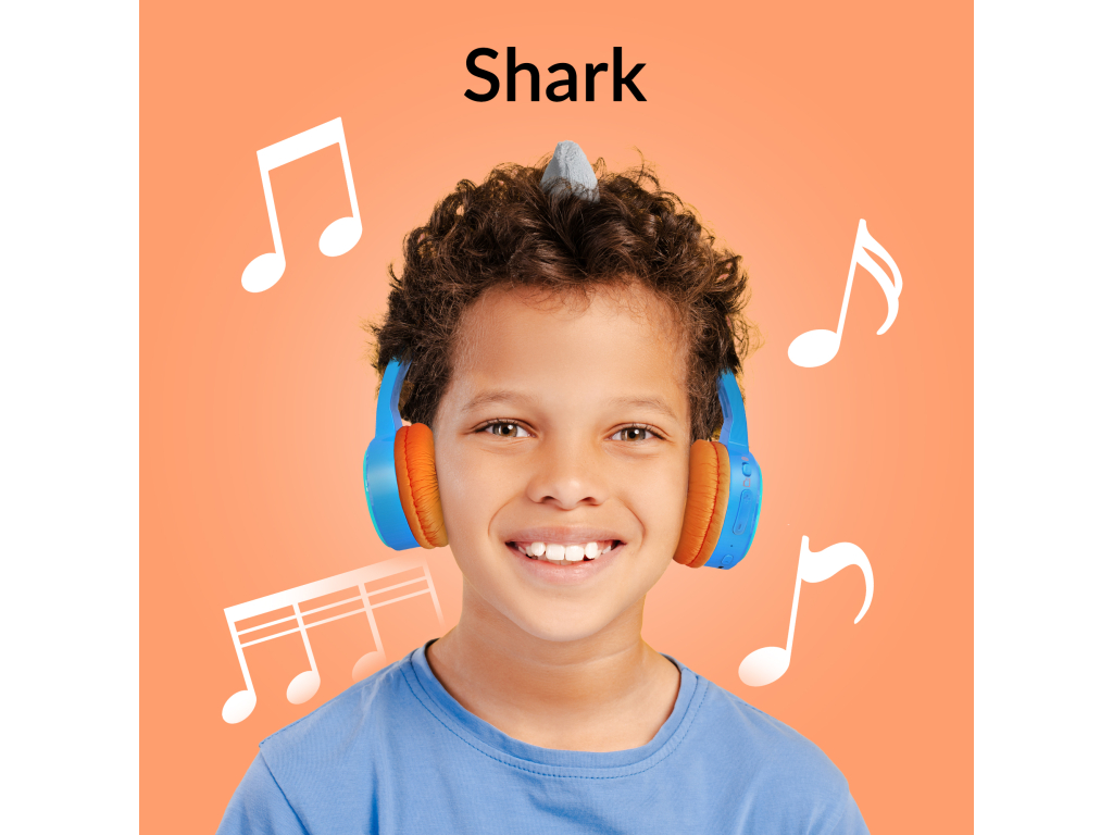 Mobilize Wireless/Wired Over Ear Kids Headphone 85dB Shark