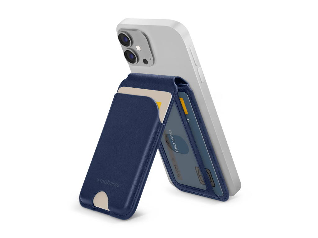 Mobilize MagSafe Compatible Magnet Card Holder with Stand Function Blue