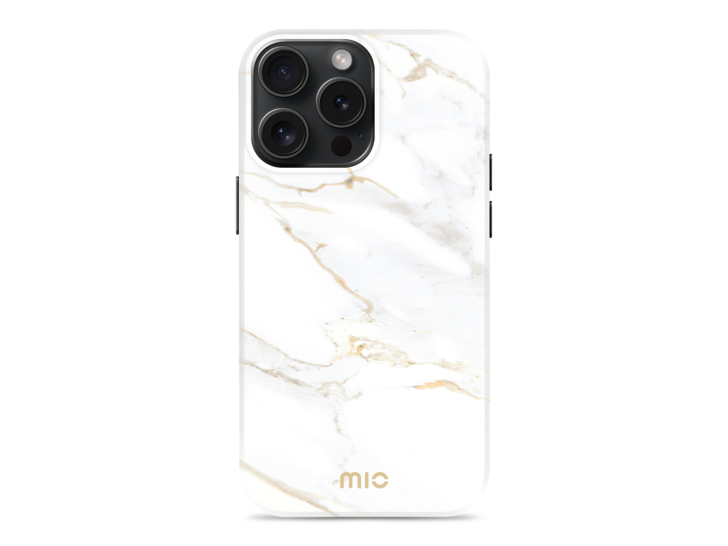 MIO White Marble Magsafe Compatible for iPhone 15 Pro