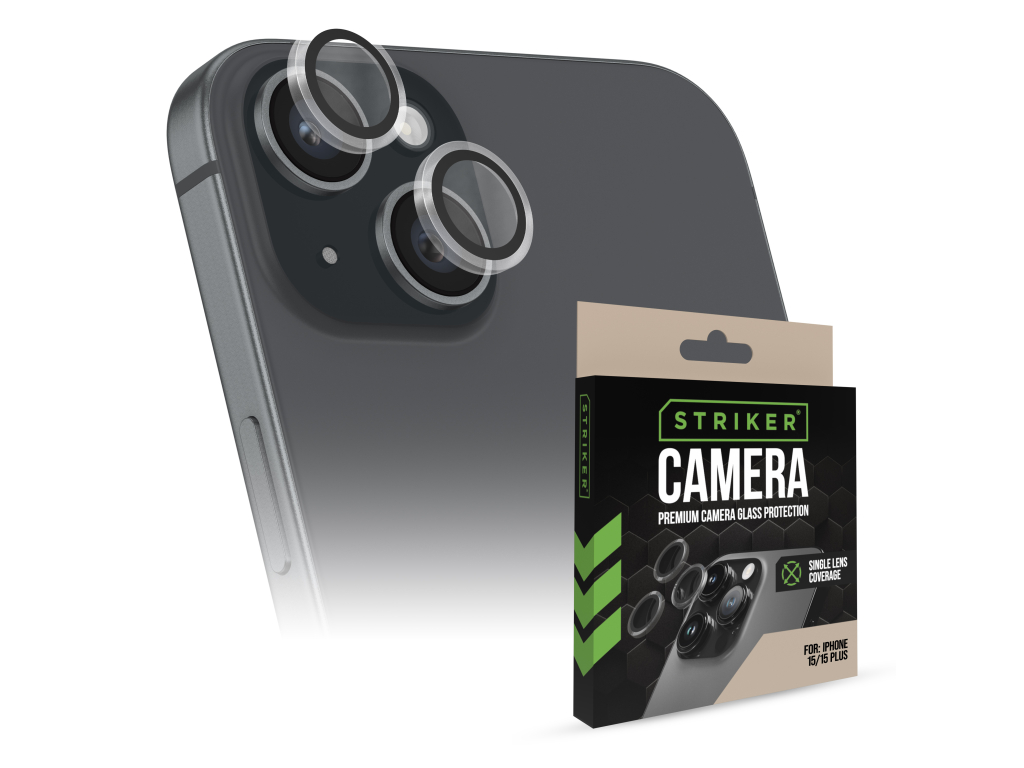 Striker Single Lens Glass Camera Protector - Transparent - Apple iPhone 15/15 Plus
