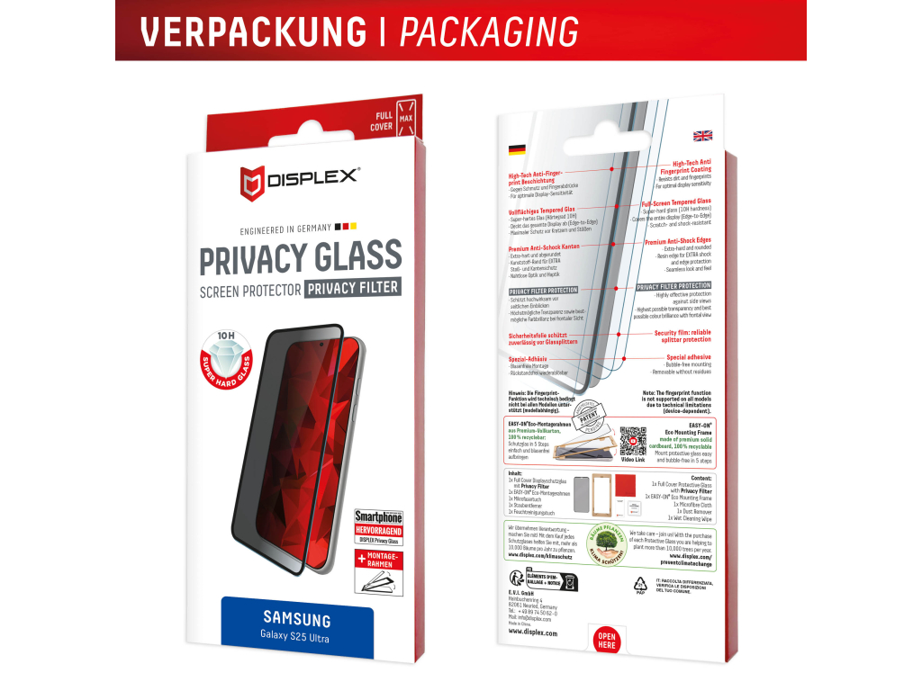 DISPLEX Privacy Glass FC Samsung Galaxy S25 Ultra